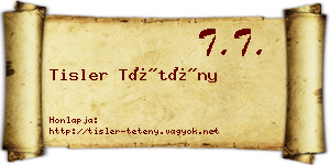 Tisler Tétény névjegykártya